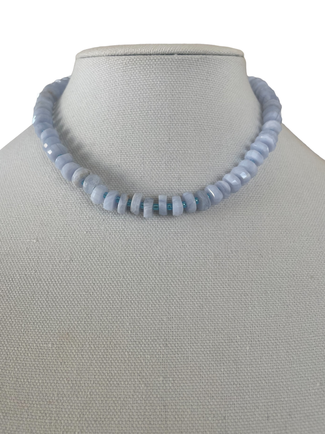 Blue Lace Agate Lariat Necklace - Bloom Jewelry